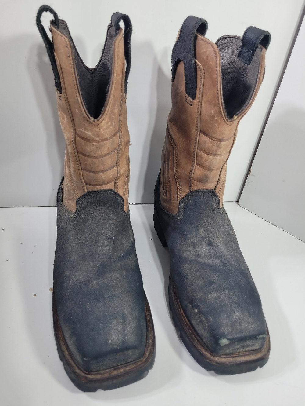 Justin Mens Work Boots Size 10 EE Comp Toe Met Guard Waterproof EH Rated Pull On